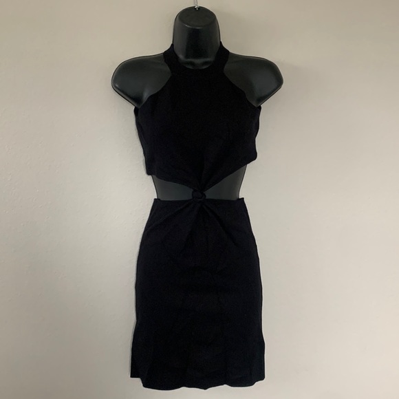 Princess Polly Savanna Black Twist Knot Front Cutout Side Mini Dress - Picture 3 of 13